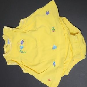 First Moments Yellow All-in-One Beach Theme Dress